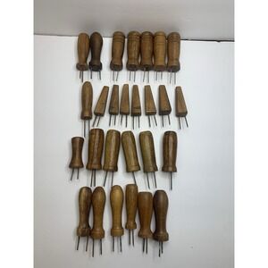 Vintage Rosas Wooden Corn On The Cob Holders Skewers 27/ Different Designs.